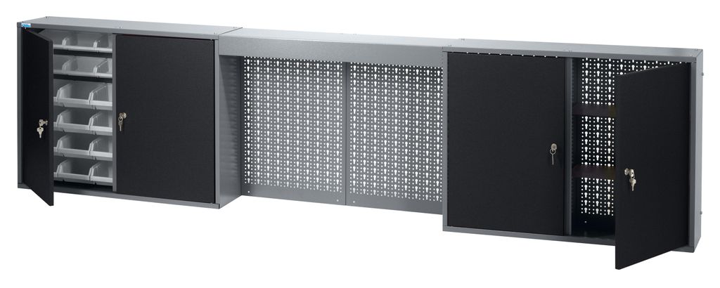 Küpper Hängeschrank Modell 70189, Breite 240 cm, 36 Boxen, 4 Fachböden