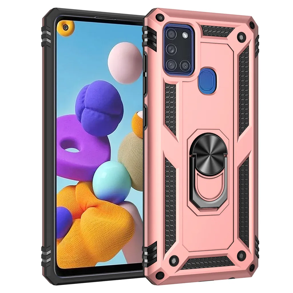 Custodia Robusta Samsung A21S: Doppio Strato Antiurto Rose Gold