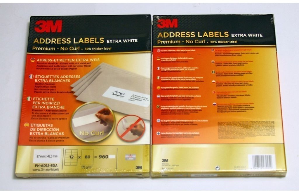 3M Premium Adress-Etiketten für Laser Druck 1er Pack á 960 Etiketten, 97 x 42,3 mm