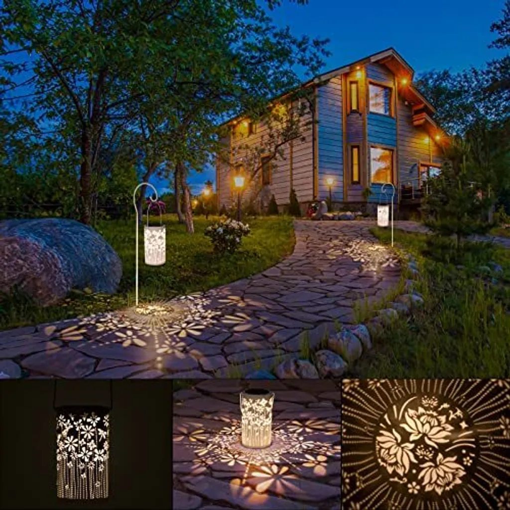 Luci a LED solari per esterni, impermeabili, 8 funzioni, decorazioni