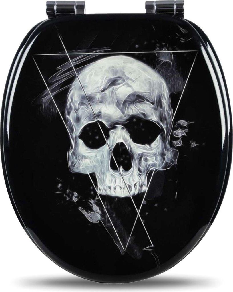 Happyment Antibakteriell WC-Sitze Skull – Universal – Soft-Close – Toilette Sitz