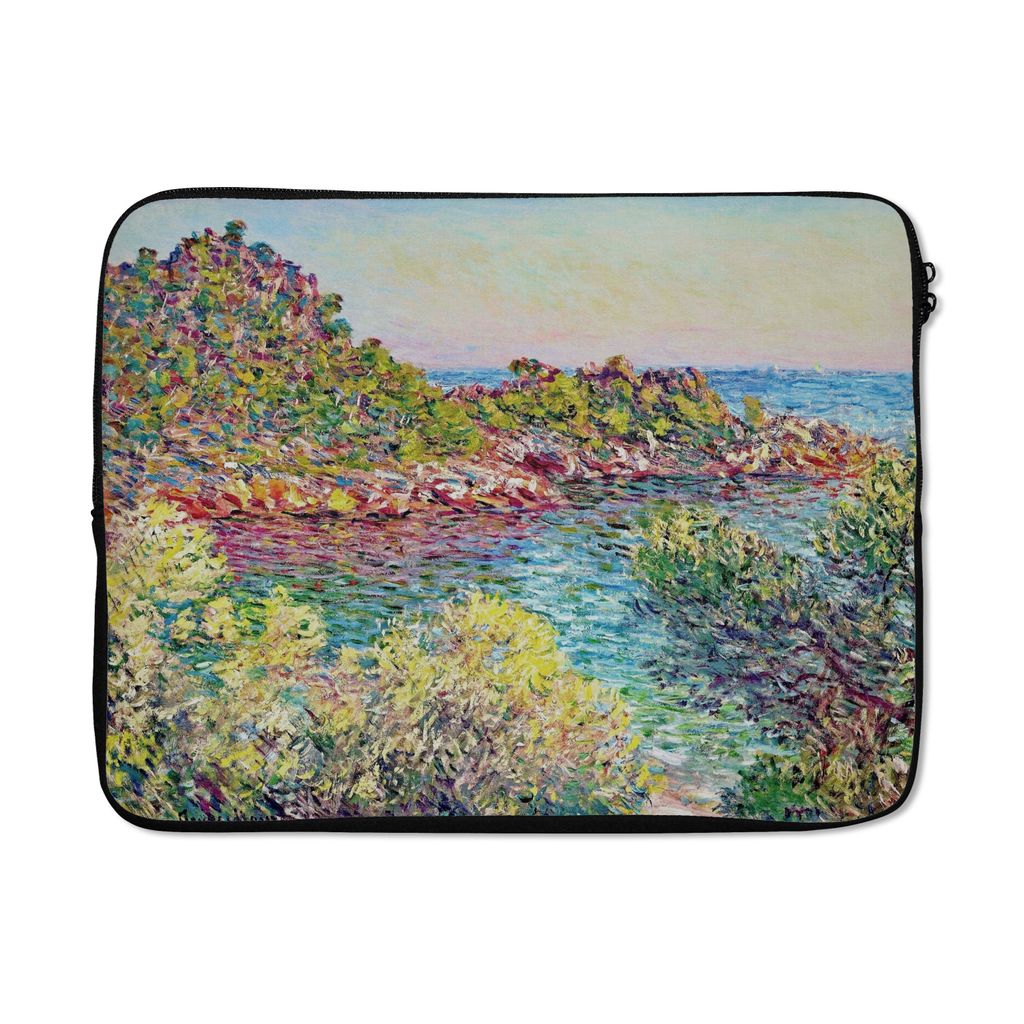 MuchoWow Laptop Hülle 17 Zoll Laptoptasche Landschaft bei Montecarlo - Gemälde von Claude Monet - Zipper - Schutzabdeckung