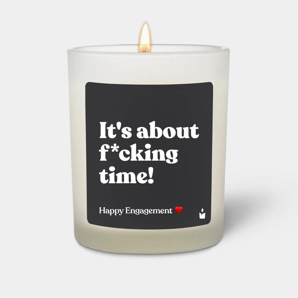 ChattyCandles Duftkerze Woody It's about f*cking time! Happy Engagement