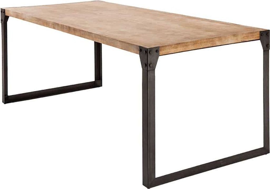 Massiver Esstisch Akazie Holz Metall Industrial Deisgn 200 cm lang Esszimmertisch