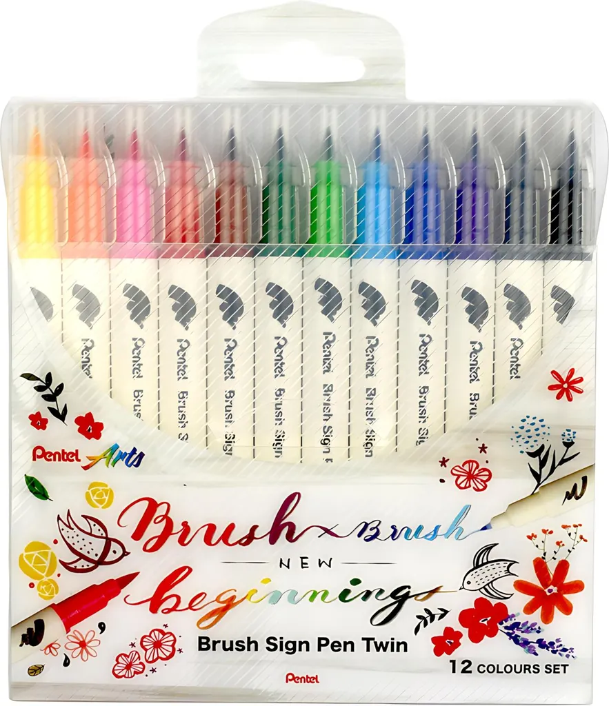 Pentel Brush Sign Pen Twin SESW30C-12: Il Set 12 Colori per Journaling