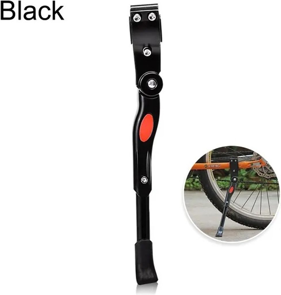 Béquille Vélo Enfant 20-26 Pouces – Alliage Alu, Réglable 34-39 Cm, Pieds Antidérapants – Pour VTT, Trekking, BMX Noir