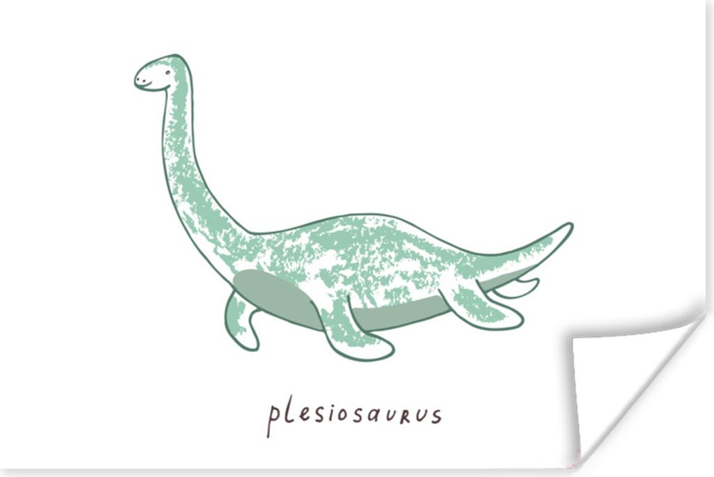 MuchoWow Poster Kinderzimmer - Plesiosaurier - Dinosaurier - Junge - Mädchen - Kind 60x40 cm - Schlafzimmerdekoration
