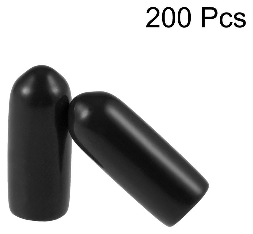 200 Stš¹ck Gummi Endkappen 4,5mm Innendurchm. Gummikappen Runde Schutzkappen Gummi Abdeckung Stopfen M?belgleiter Bolzen Gewindeschutz fš¹r Sch...
