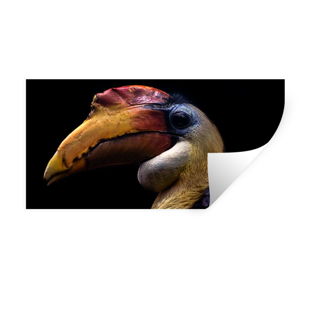 MuchoWow Wandtattoo Wandsticker Wandaufkleber Vogel - Schnabel - Schwarz 80x40 cm Selbstklebend und Repositionierbar - Aufkleber