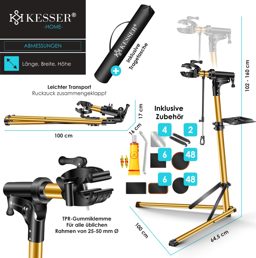 KESSER® Fahrradmontageständer Profi Reparaturständer Produktbild 7