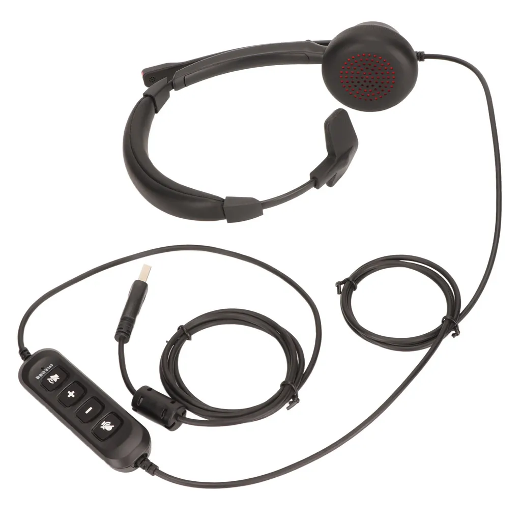 Casque de bureau USB pour service client - Oreillette simple ergonomique - 3