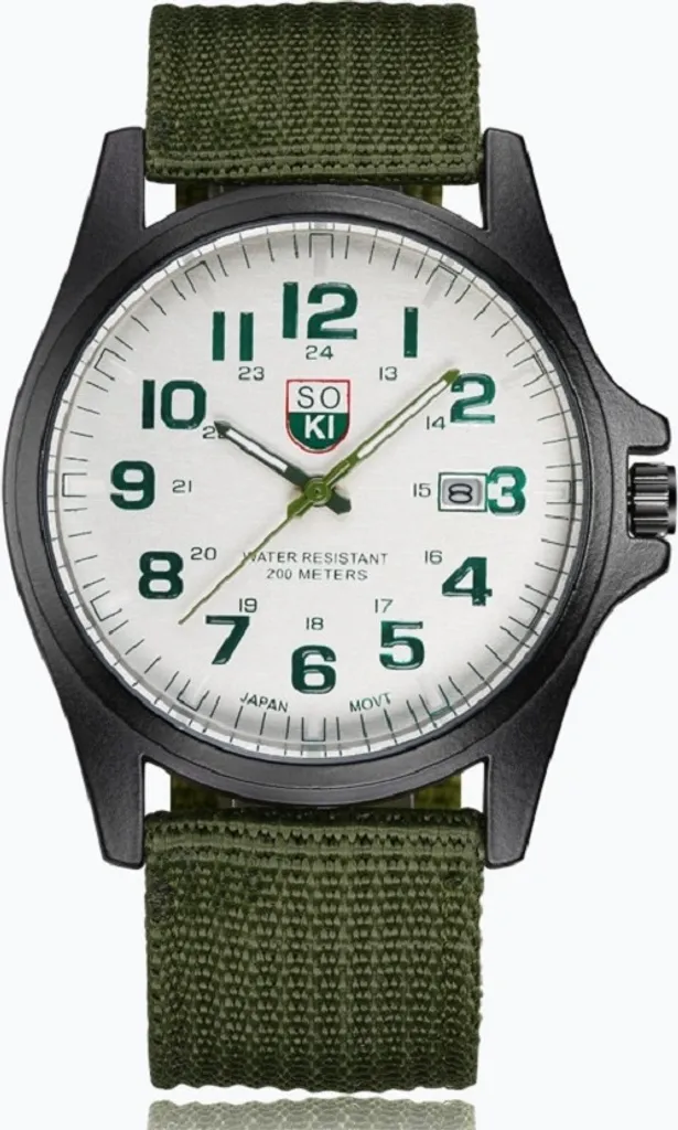 Montre Sport Chic pour Homme - Design Robin Verte avec Cadran Vert