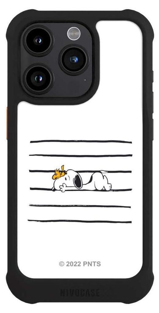 NIVOCASE Hülle für Apple iPhone 15 Pro Stoßfeste Handyhülle NIVOmax Case Schwarz Hund Peanuts Snoopy