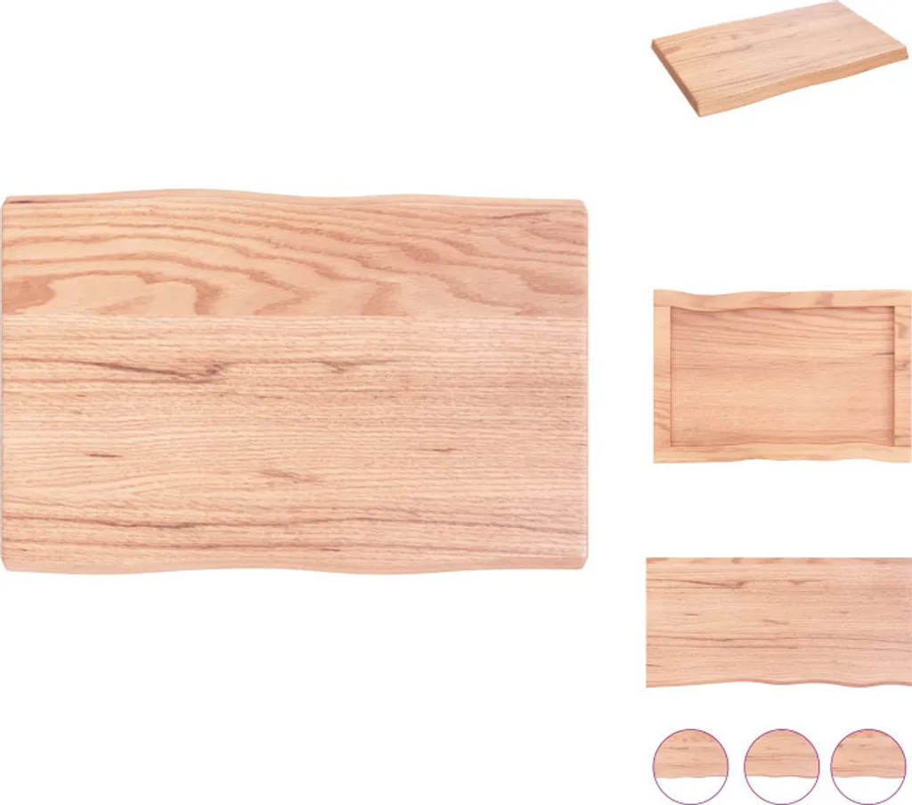 Ripiano Professionale 60x40 Legno Massiccio Bordo Albero vidaXL