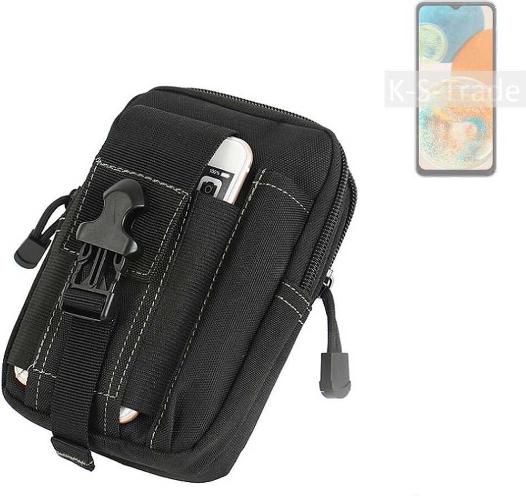 K-S-Trade Gürtel Tasche kompatibel mit Samsung Galaxy A23 5G Gürteltasche Holster Schutz Hülle Handy Hülle Smartphone outdoor Handy-Hülle schwarz