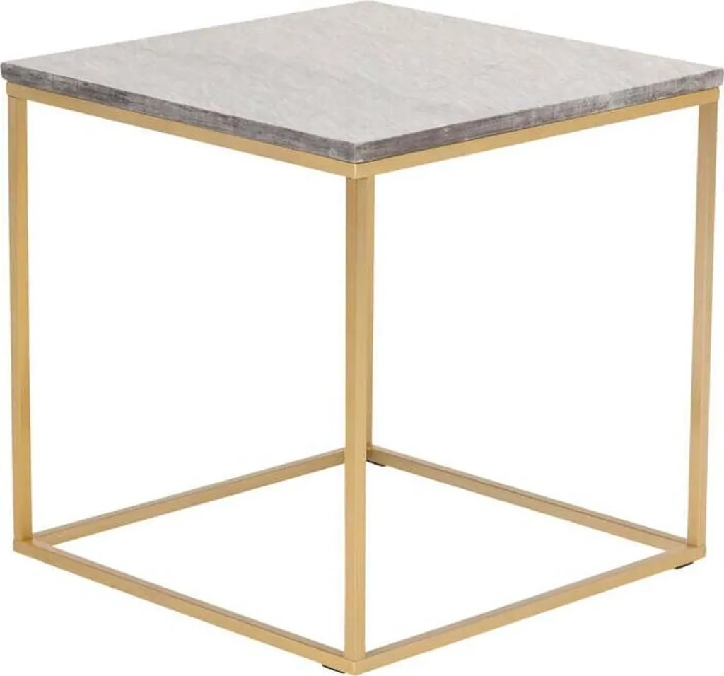Table Basse de Salon 50cm Marbre Gris - Idéale pour Petit Espace Or