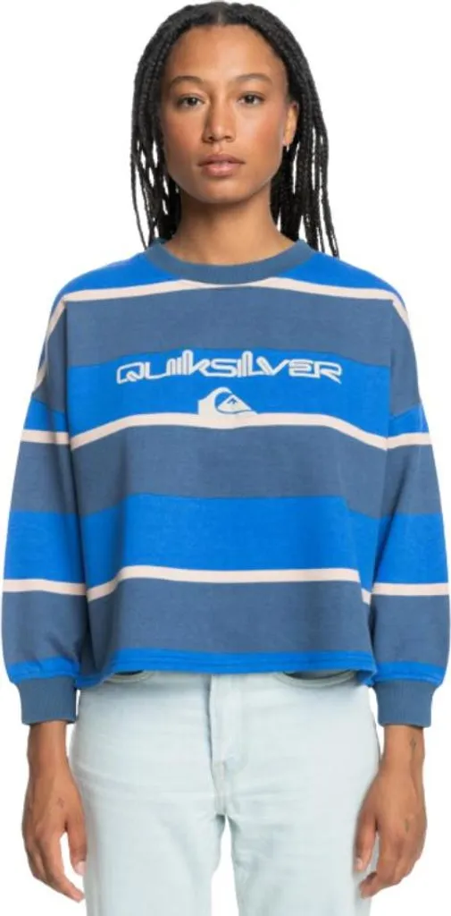 Sweat-shirt à Rayures Quiksilver Uni Bold Stripe Crew en Coton Bleu S