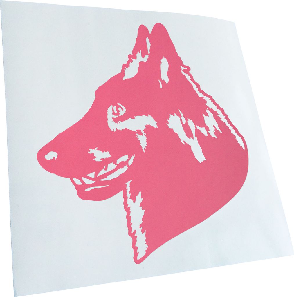 Kiwistar - Autoaufkleber - Belgian Sheepdog Hund - Hellrosa - 50x45cm - Aufkleber für Auto, Laptop, Fahrrad, LKW, Motorrad mehrfarbig JDM Decal Ra...