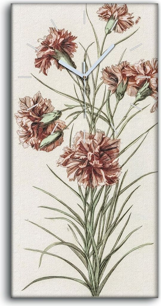 Küchenuhr Bürouhr Leinwand Uhr 30x60 Zeichnung Florale Blumen Pflanzen Kunst - weiße Hände