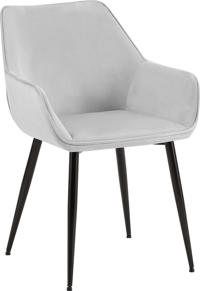 Esszimmerstuhl HORID - Samt Hellgrau 52x63x82 cm | Essstühle Esszimmerstühle Küchenstühle Wohnzimmerstühle