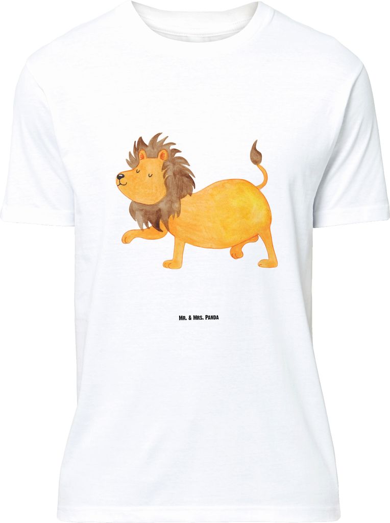 Mr. & Mrs. Panda Größe M T-Shirt Sternzeichen Löwe - Weiß - Geschenk, Geburtstag Juli, August, Herren, König Der Tiere, mit Spruch, Shirt, Tshirt