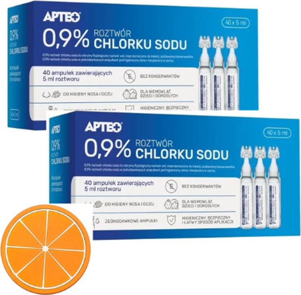 APTEO 0,9% NaCl Kochsalzlösung - 80 x 5 ml sterile Einzeldosisampullen - Isotonische Salzlösung für die Nasen- und Augenhygiene - Zur Inhalation.