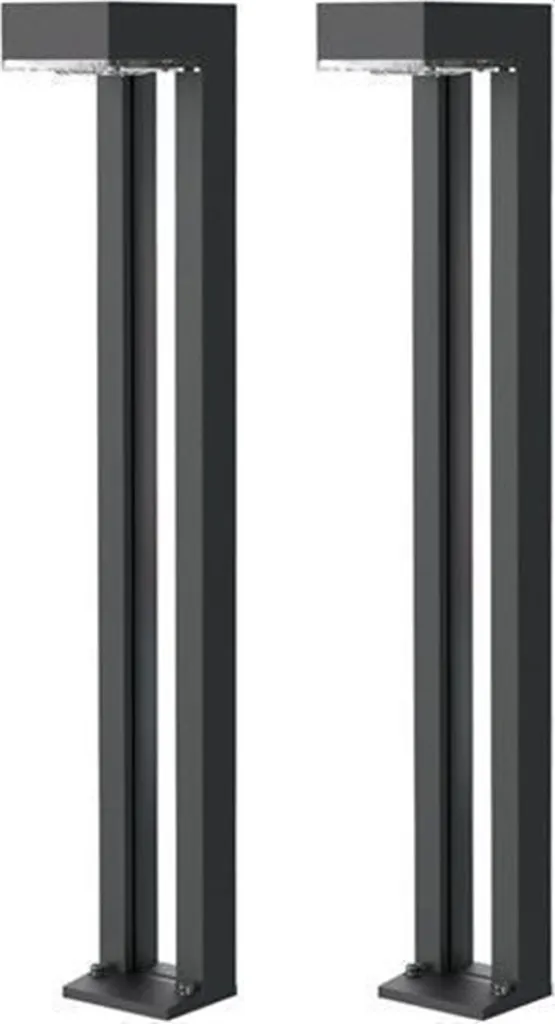 Lampe solaire extérieure à LED Viking SR07 - Lot de 2 balises noires