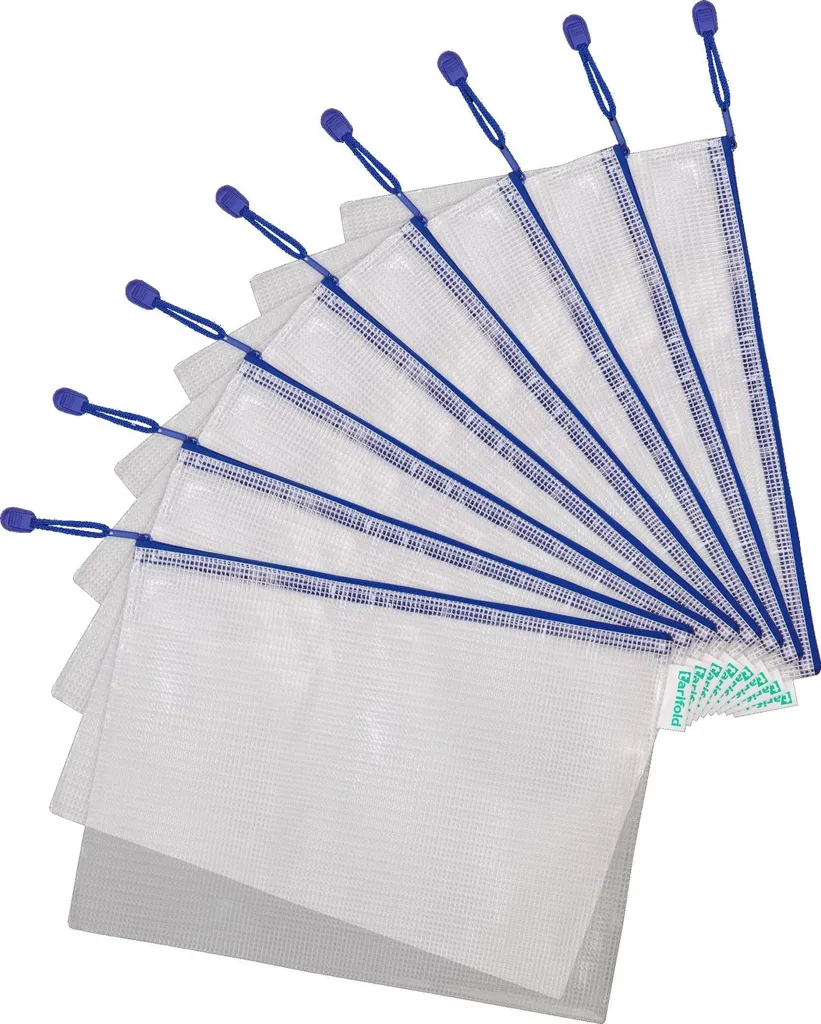 Pochette PVC bleu format A4 avec zip résistant - Pack de 40 articles - 2