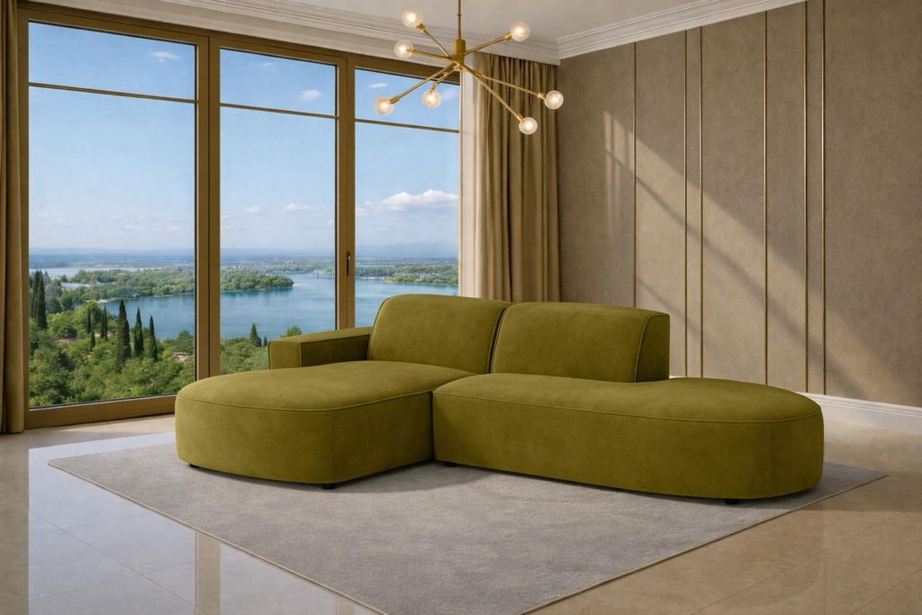 Kaiser Möbel Ecksofa Cursal Atelier, Stoff Salvador, Olive, Links
