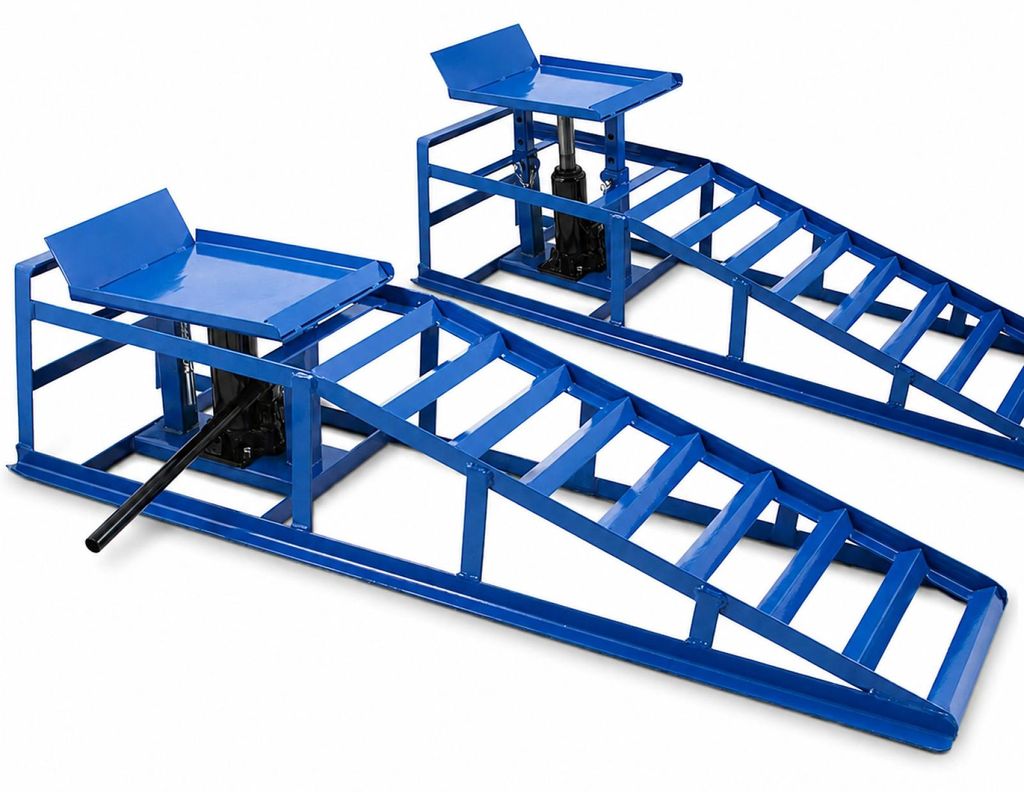 2x Bituxx Auto PKW Auffahrrampen 2T mit Wagenheber Produktbild 