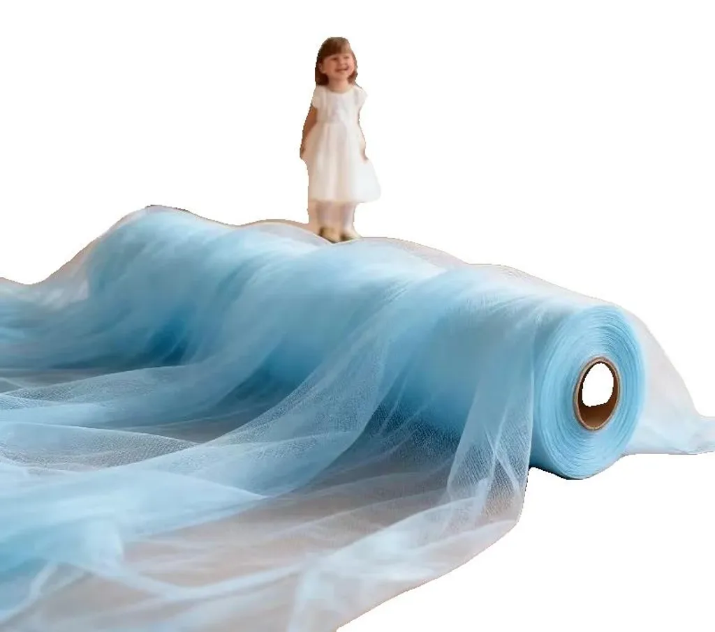 Tulle Décoratif Bleu Ciel pour Mariage et Baptême, 160 cm x 5 Yards DIY