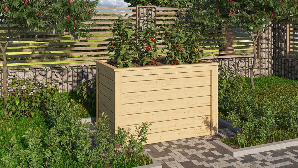 Karibu Hochbeet naturbelassen 650x980x640 mm Hochbeet Pflanzkasten Frühbeet Gartenbeet