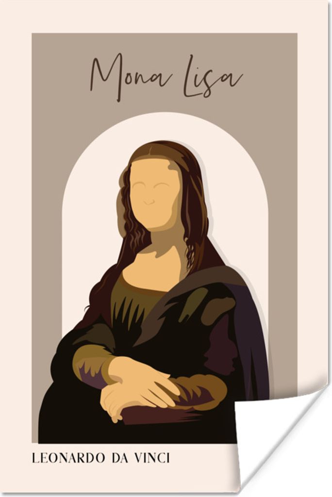 MuchoWow Poster Pastell - Mona Lisa - Braun - Alte Meister 60x90 cm - Wanddekoration