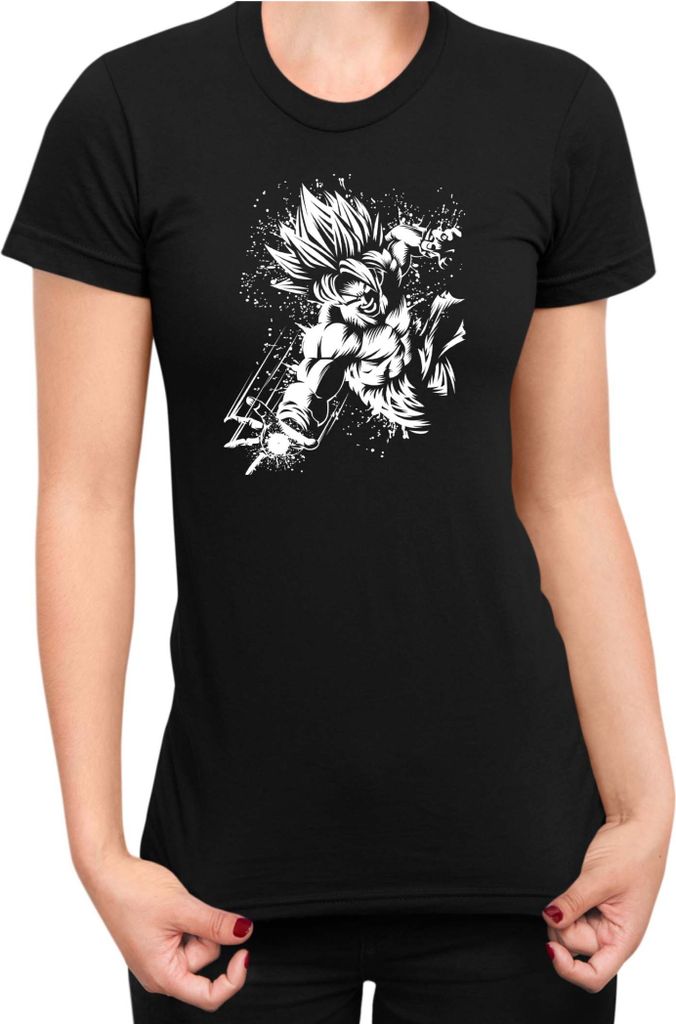 Damen T-Shirt Dragon Anime Manga Ball Z Goku 17, Lady S / Schwarz