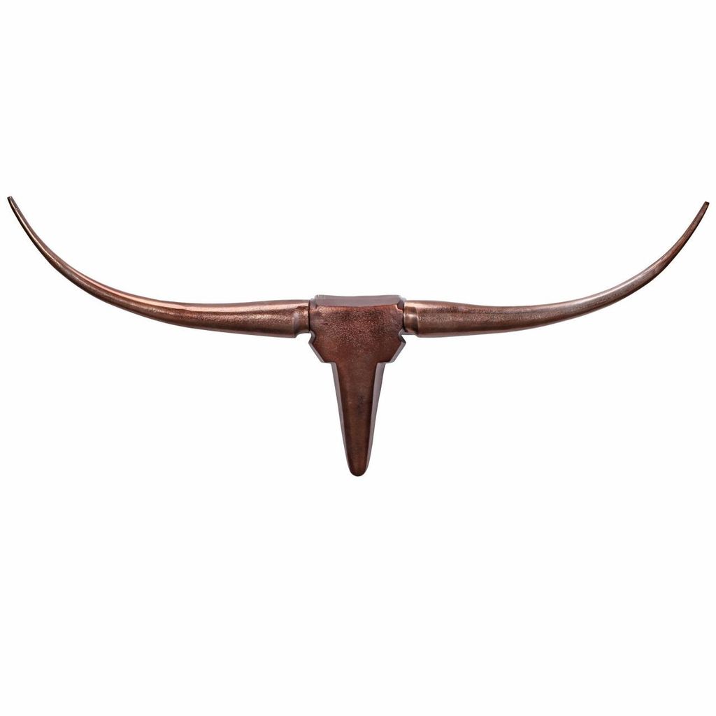 Deko Geweih Bull M WL1.394 Bronze 100 cm Aluminium Design Hörner, Wanddekoration Stierkopf Horn Modern, Wandskulptur Geweih-Jagdtrophäe Metall, L...