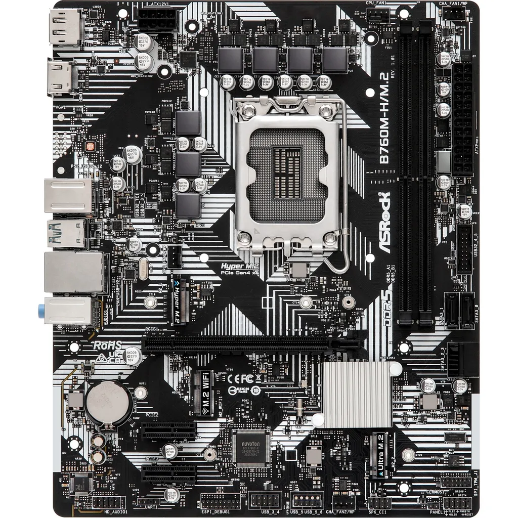 Carte mère Intel B760 ASRock pour PC Multimédia Familial et Télétravail