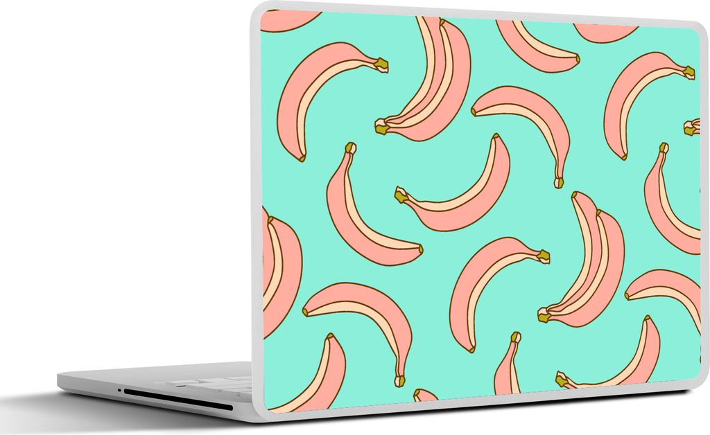 MuchoWow Laptop Aufkleber Sticker Cover Rosa - Banane - Obst - Muster 31x22.5 cm - Laptop-Deko