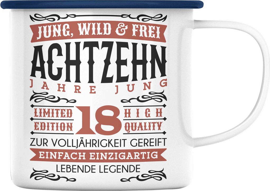 Trendation - 18. Geburtstag Emaille Tasse Geschenk 18er Produktbild 