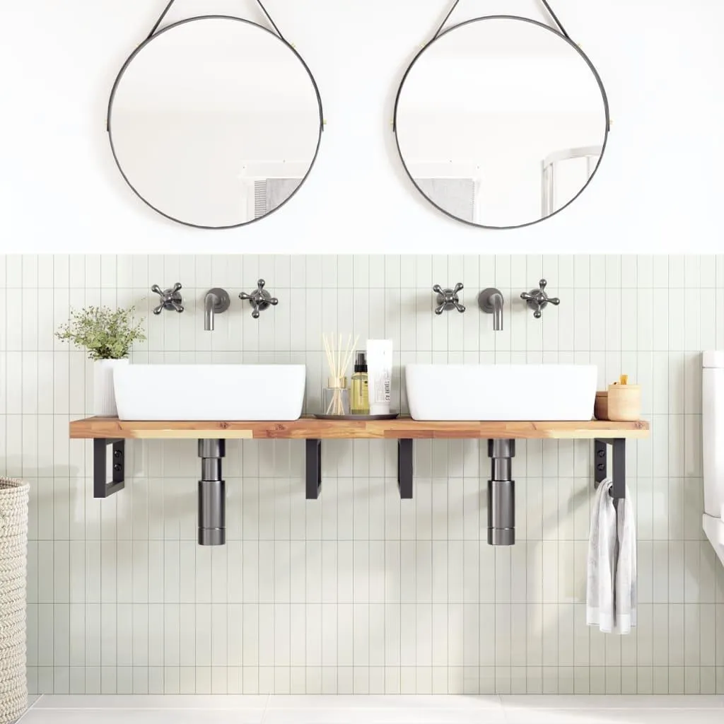 Mensola Lavabo Acacia Massello 160x40x4 cm - Alta Resistenza vidaXL
