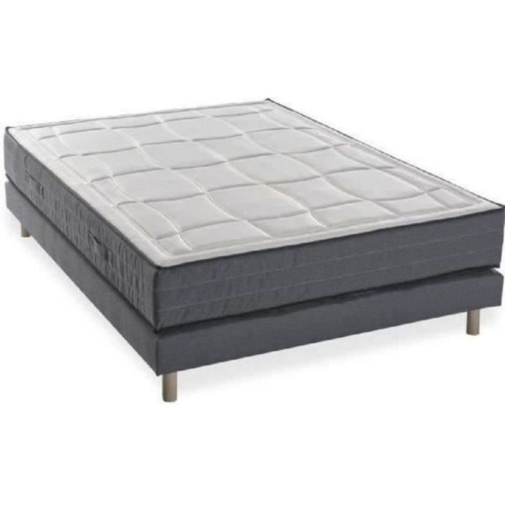 Boxspring + feste Memoryschaum-Matratze 5 Zonen 140 x 190 x 28 cm