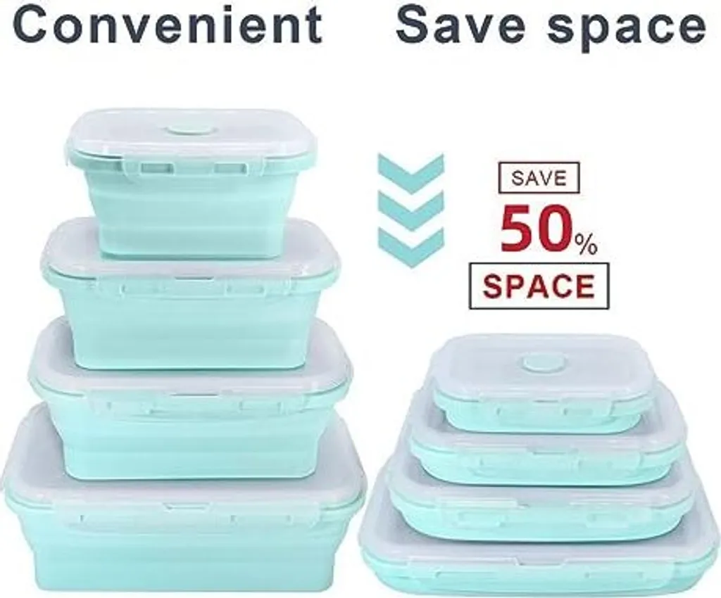 Set Contenitori Silicone BJ 4 Pezzi - Meal Prep e Dieta Salvaspazio - 4