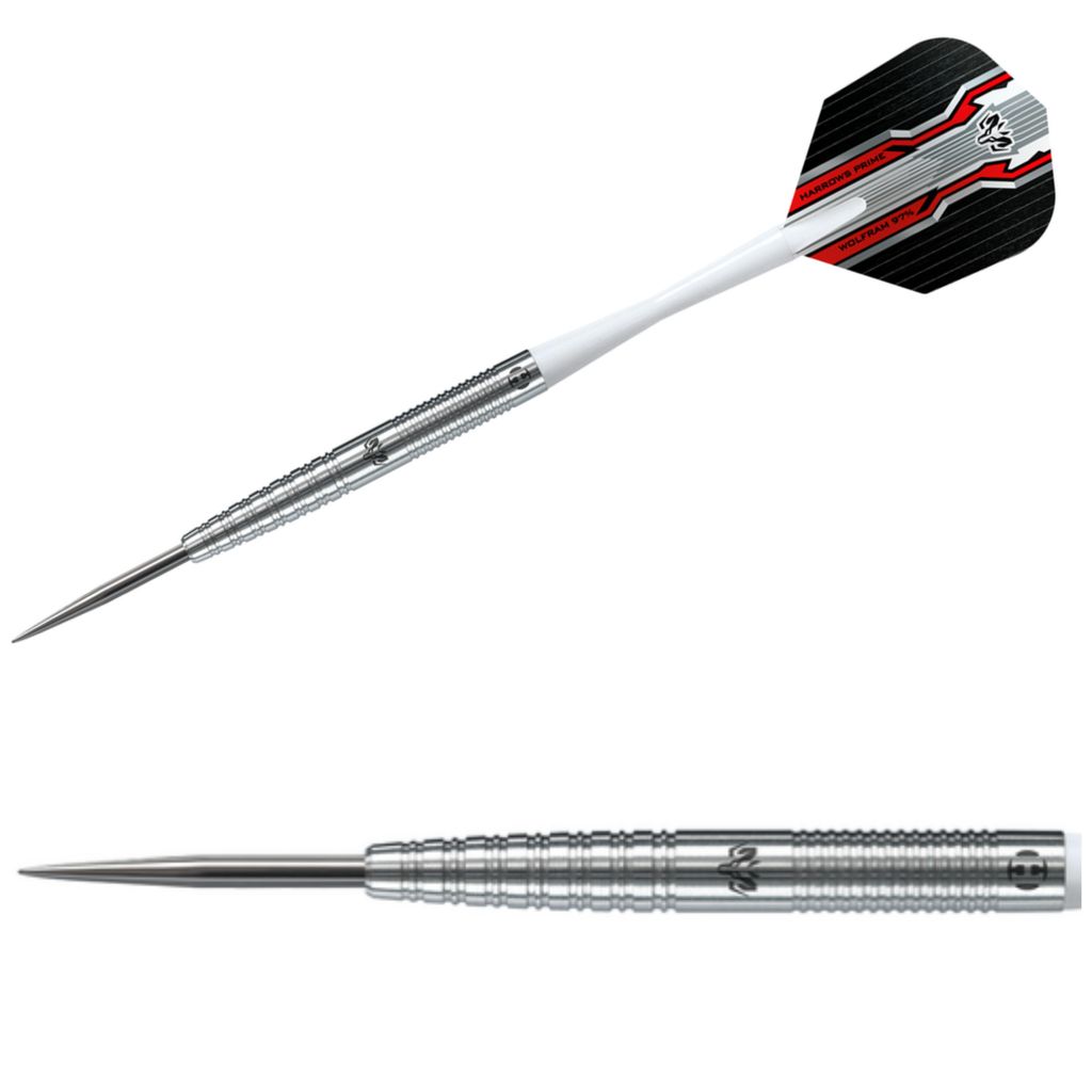 Harrows | Wolfram | Steeldarts | 97% Tungsten | 23g | Natur Silber | Ringed Grip | Dartpfeile Set