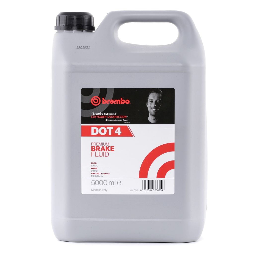 BREMBO Premium Brake Fluid Dot 4 5 Liter Kanister Reifen