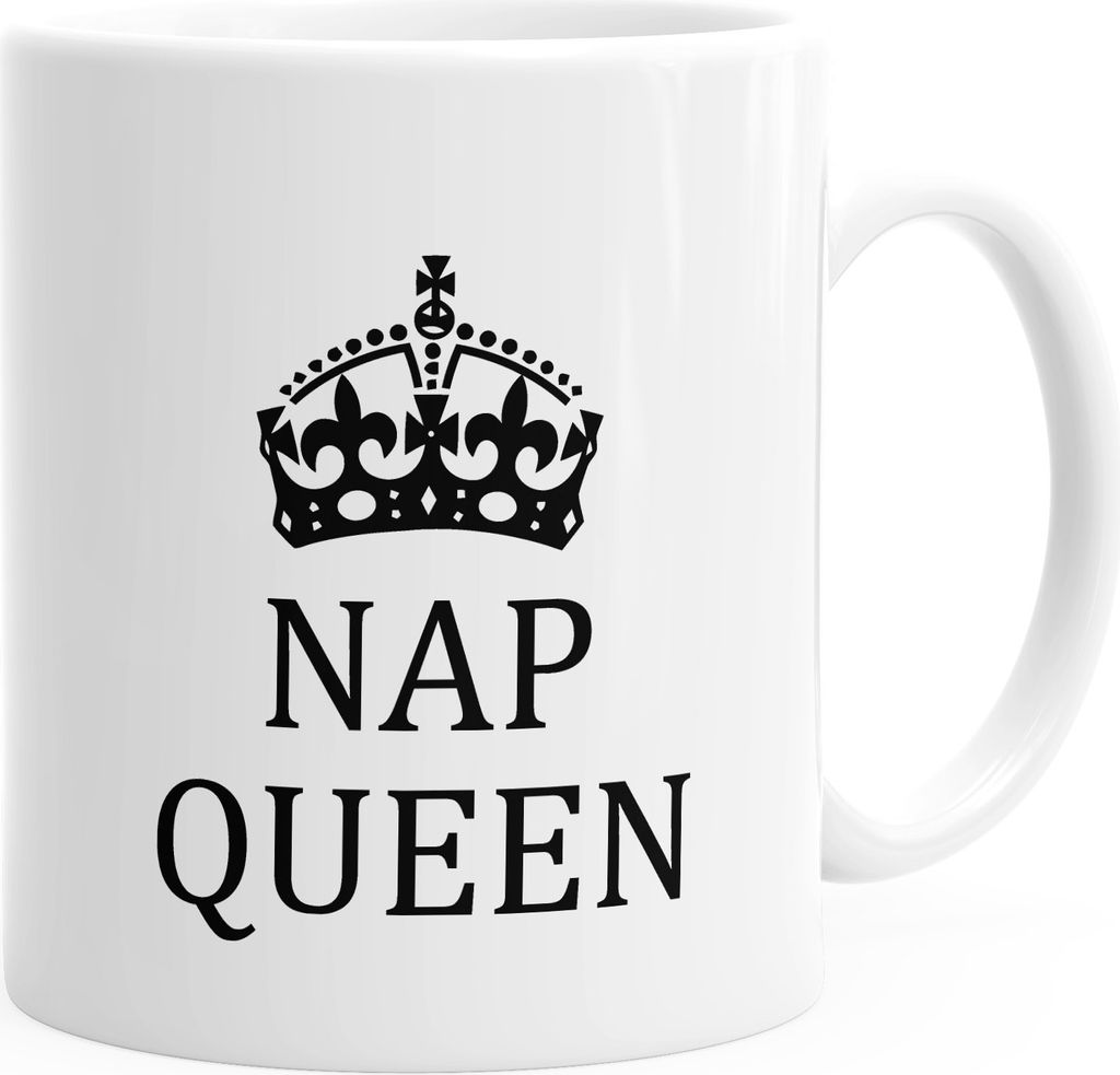 Kaffeetasse NAP Queen Tasse Krone Teetasse Keramiktasse MoonWorks weiß unisize