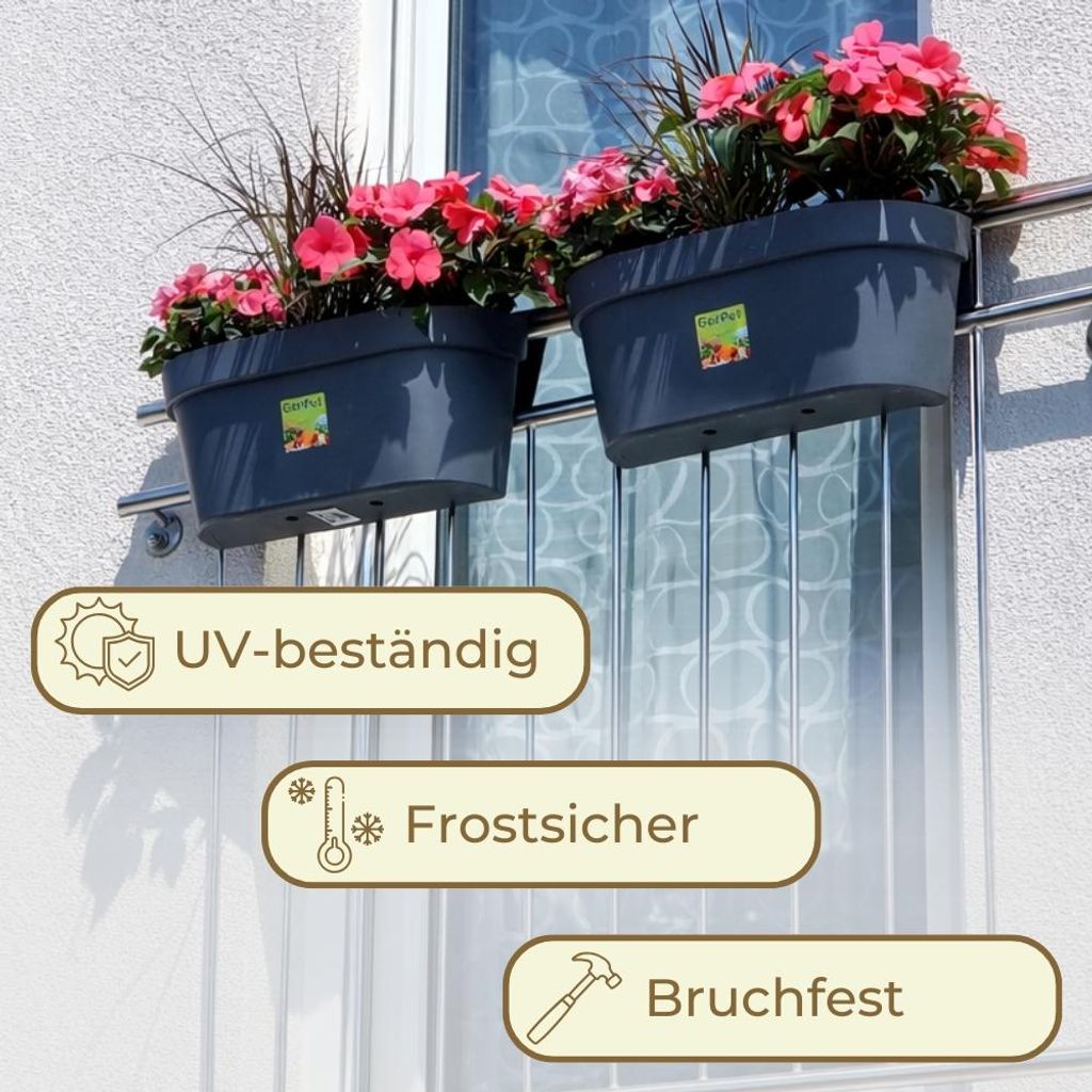 Anthrazit Geländerkasten Balkon