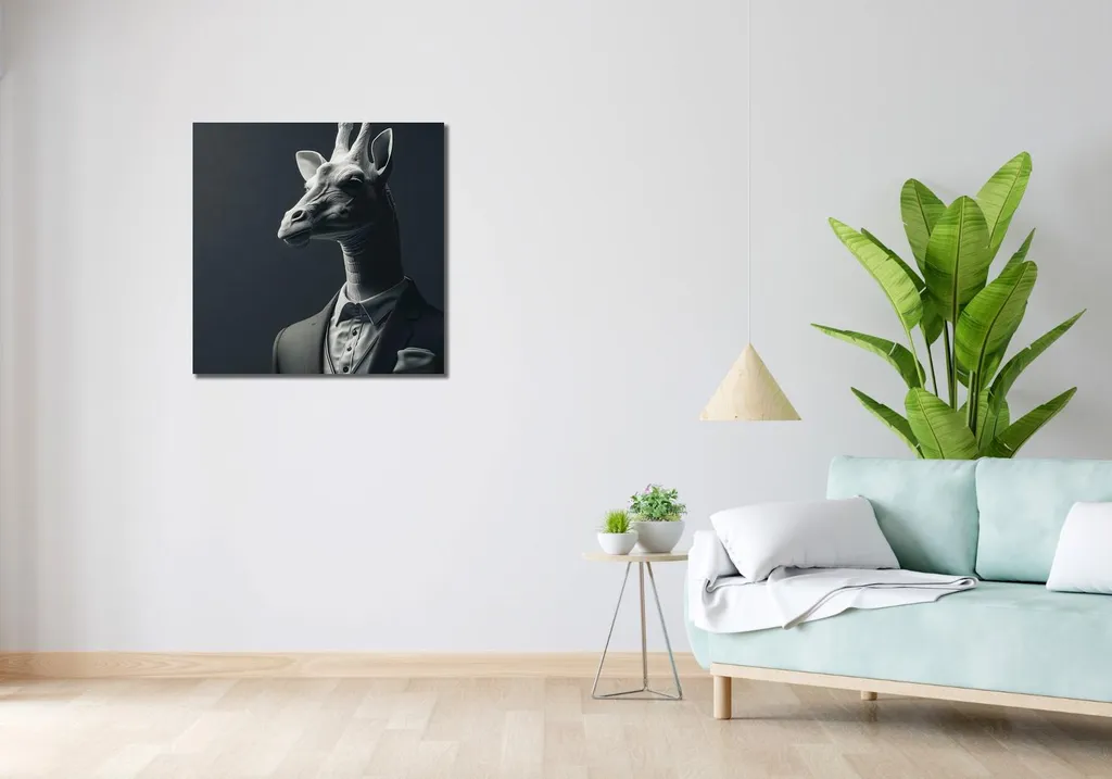 Wall Art Giraffa 70x70 cm | Quadro Canvas per Camera e Loft - 2