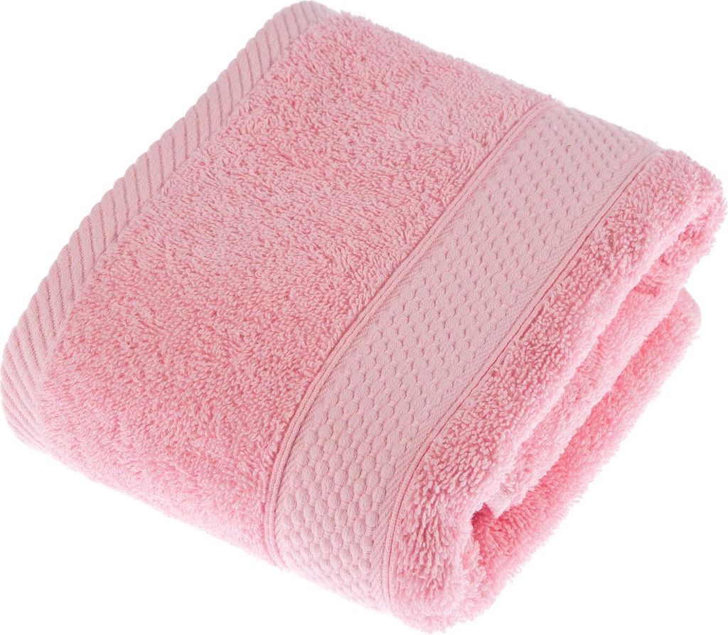 HOMESCAPES Frottee Handtuch 100% Baumwolle 50x90cm – rosa
