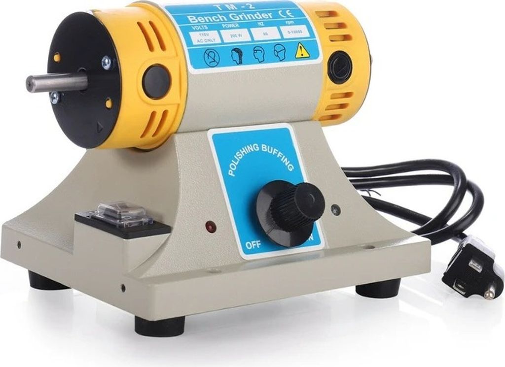 Poliermaschine mit einstellbarer Geschwindigkeit, Multifunktions-Drehbankpolierer, Bankschleifer mit Baumwollrad, für Schmuckholz DIY