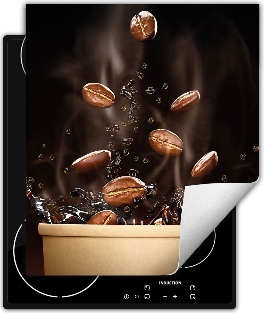 DarHaus Herdabdeckplatte 45x52 cm Anti Rutsch Matte Aufrollbar, Kaffee