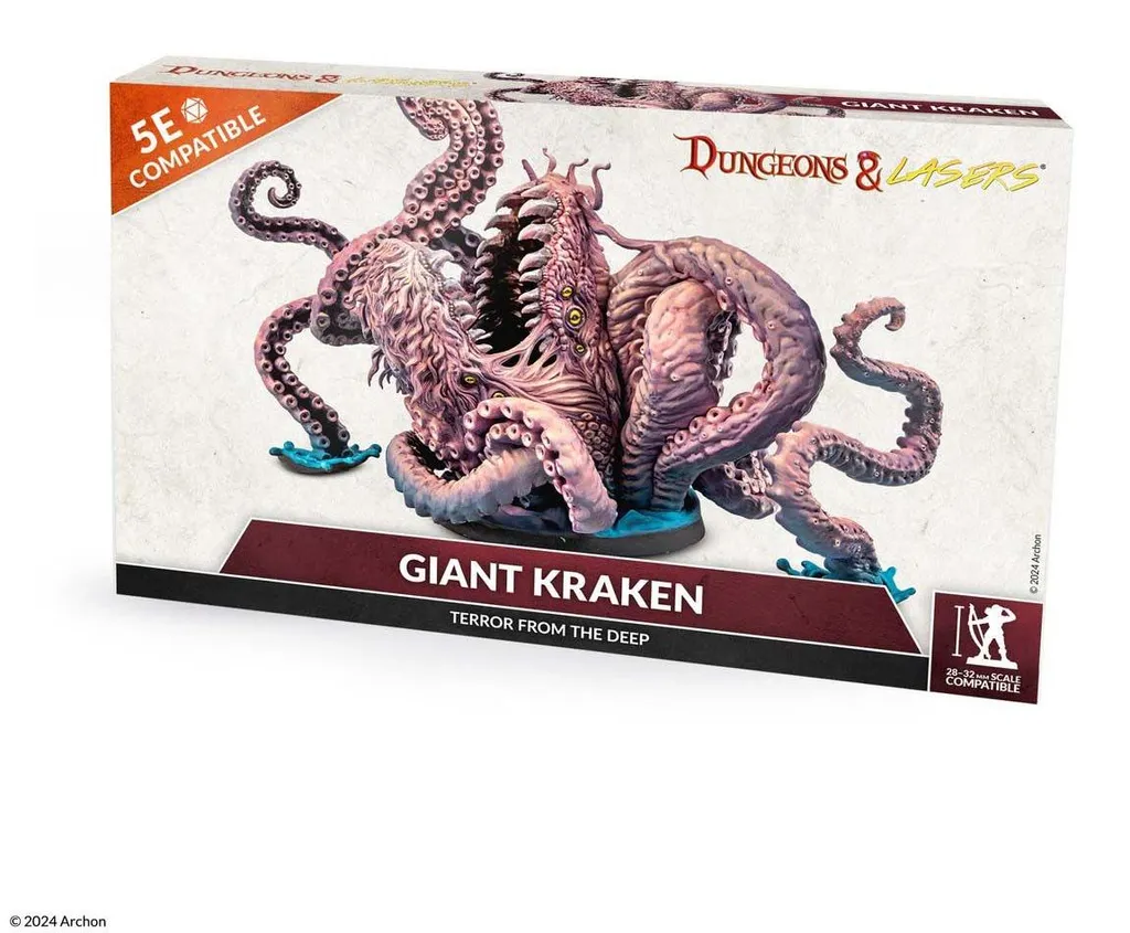 Donjons & Lasers Kraken Géant - Figurine de Monstre Marin pour JDR